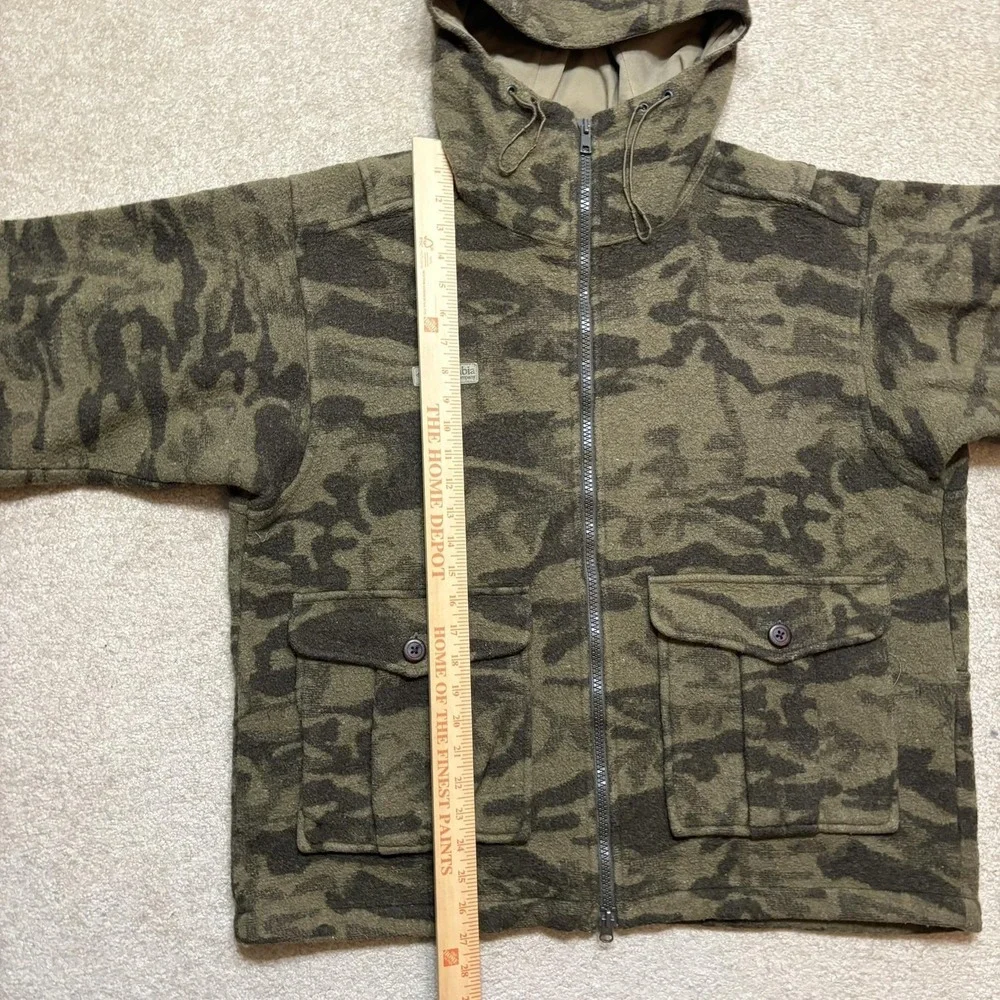 Columbia Men's Camouflage Hooded Field Jacket - Olive Green & Dark Green - Picture 6 of 13